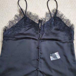 Black Satin Lace Cami